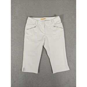 Louis Castel Capri Pants Womens Size 70‎ White Golf Stretch Cropped BLFPT415